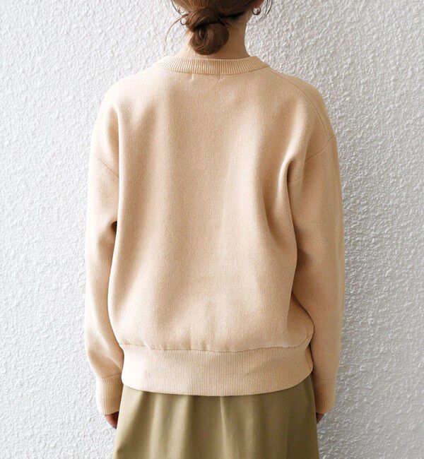 SHIPS any「SHIPS any:〈手洗い可能〉モールヤーン クルーネック ロゴ 千鳥柄 プルオーバー」|ニット・セーター|