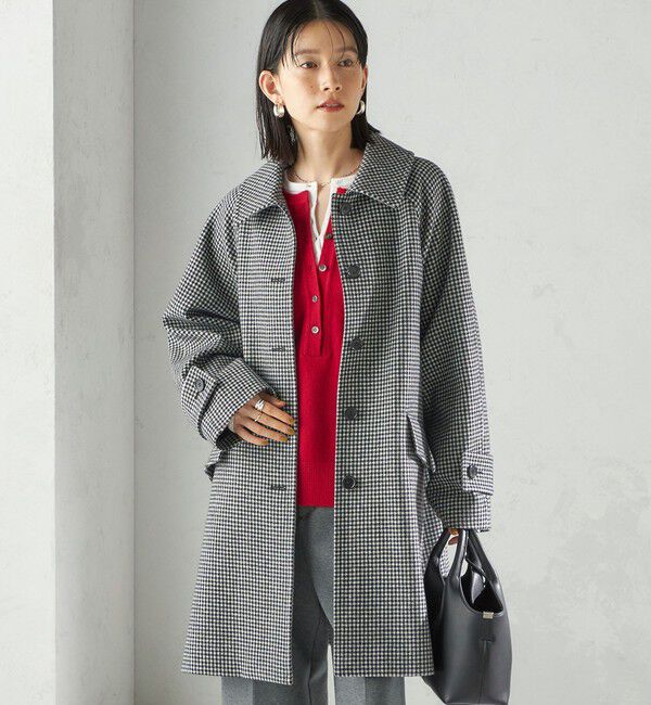 SHIPS for women「千鳥 / ソリッド ウール メルトン ステンカラー コート」|ステンカラーコート|