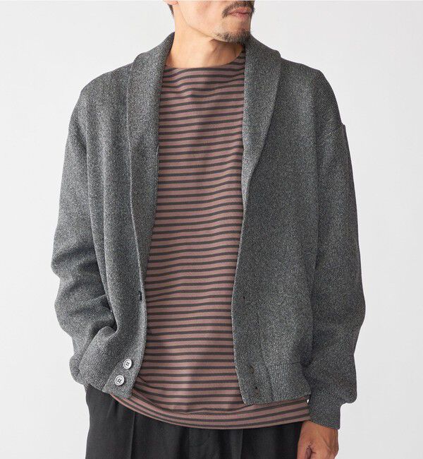 SHIPS「SHIPS:〈手洗い可能〉ミックス ポリ ショールカラー ニット カーディガン」|カーディガン|