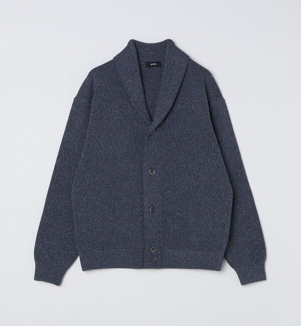 SHIPS「SHIPS:〈手洗い可能〉ミックス ポリ ショールカラー ニット カーディガン」|カーディガン|