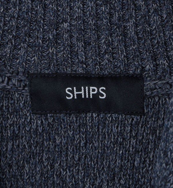 SHIPS「SHIPS:〈手洗い可能〉ミックス ポリ ショールカラー ニット カーディガン」|カーディガン|