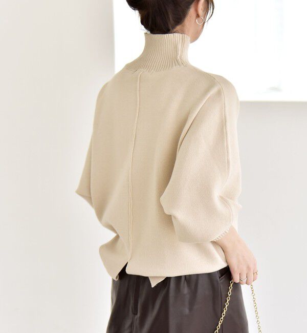 quaranciel「quaranciel:〈洗濯機可能〉タートルネック ラグラン ロングリブ ニット プルオーバー」|ニット・セーター|