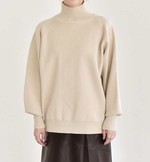 quaranciel「quaranciel:〈洗濯機可能〉タートルネック ラグラン ロングリブ ニット プルオーバー」|ニット・セーター|