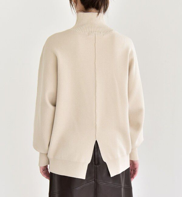 quaranciel「quaranciel:〈洗濯機可能〉タートルネック ラグラン ロングリブ ニット プルオーバー」|ニット・セーター|