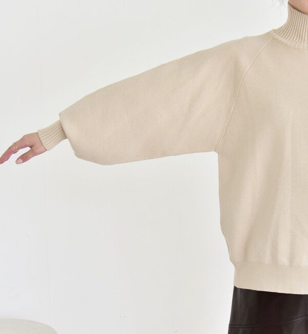 quaranciel「quaranciel:〈洗濯機可能〉タートルネック ラグラン ロングリブ ニット プルオーバー」|ニット・セーター|