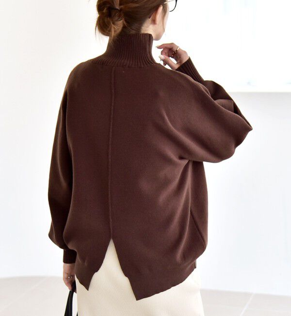 quaranciel「quaranciel:〈洗濯機可能〉タートルネック ラグラン ロングリブ ニット プルオーバー」|ニット・セーター|