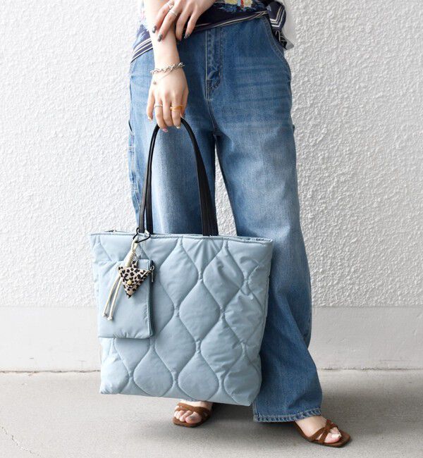 SHIPS any「《追加予約》【WEB限定】SHIPS any: チャーム付き キルティング スクエア A4 トート バッグ」|トートバッグ|