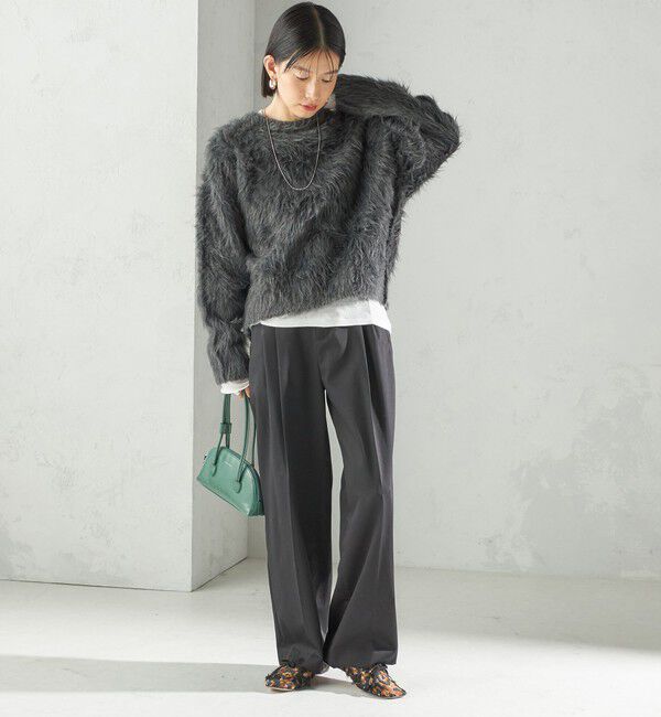 SHIPS for women「〈手洗い可能〉シャギー ファー クルーネック プルオーバー」|ニット・セーター|