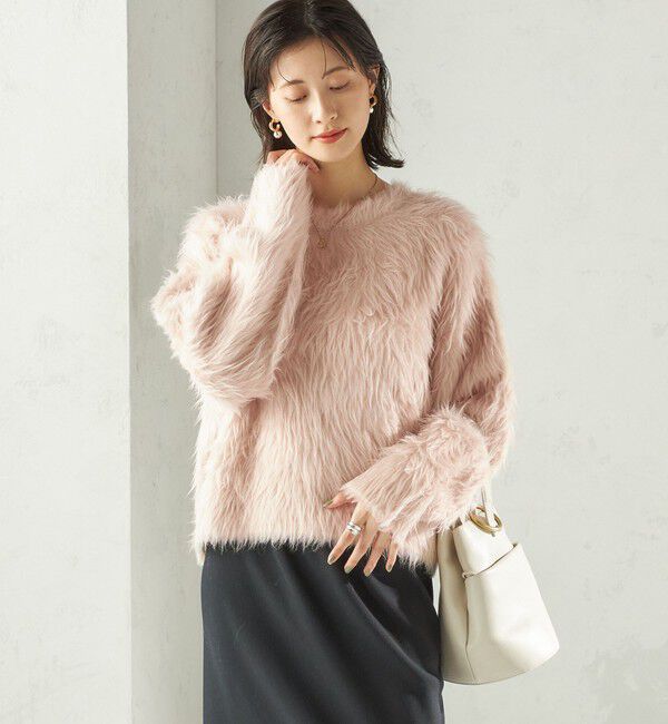 SHIPS for women「〈手洗い可能〉シャギー ファー クルーネック プルオーバー」|ニット・セーター|