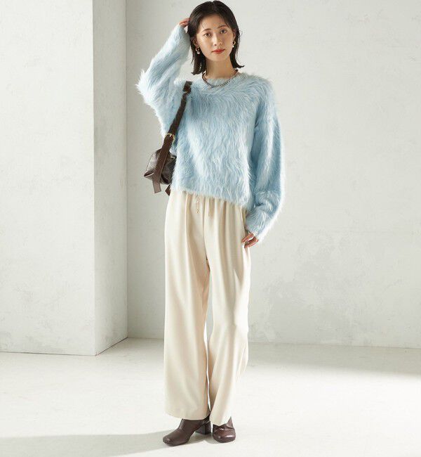 SHIPS for women「〈手洗い可能〉シャギー ファー クルーネック プルオーバー」|ニット・セーター|