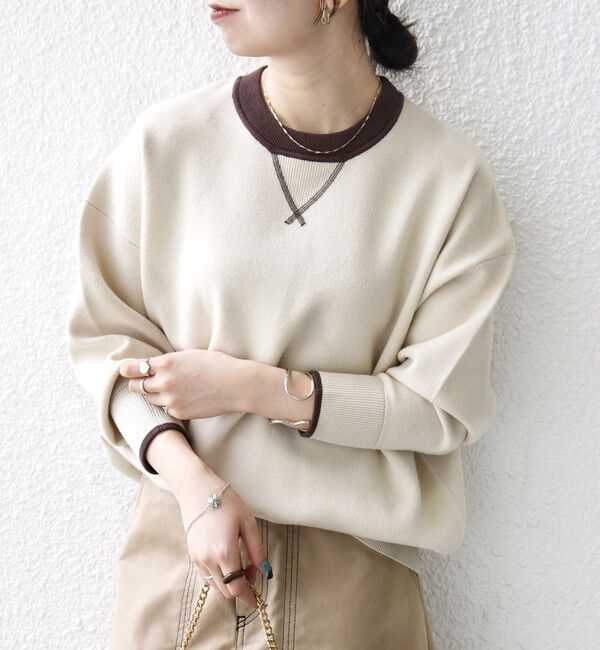 SHIPS any「SHIPS any:〈手洗い可能〉ダブルフェイス Vガゼット ニット プルオーバー」|ニット・セーター|