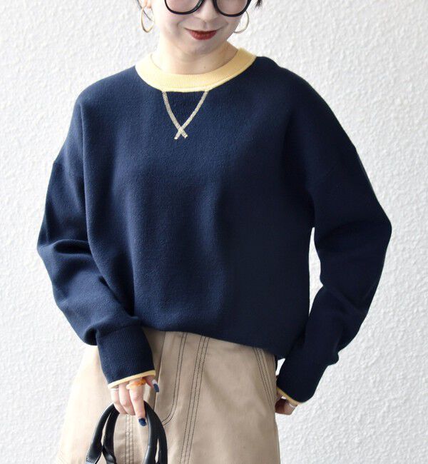 SHIPS any「SHIPS any:〈手洗い可能〉ダブルフェイス Vガゼット ニット プルオーバー」|ニット・セーター|