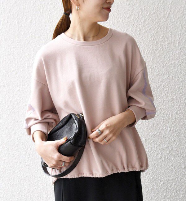 SHIPS any「SHIPS any:〈洗濯機可能〉裏毛 バイカラー ドロスト ルーズ スウェット プルオーバー」|スウェット・ジャージ|