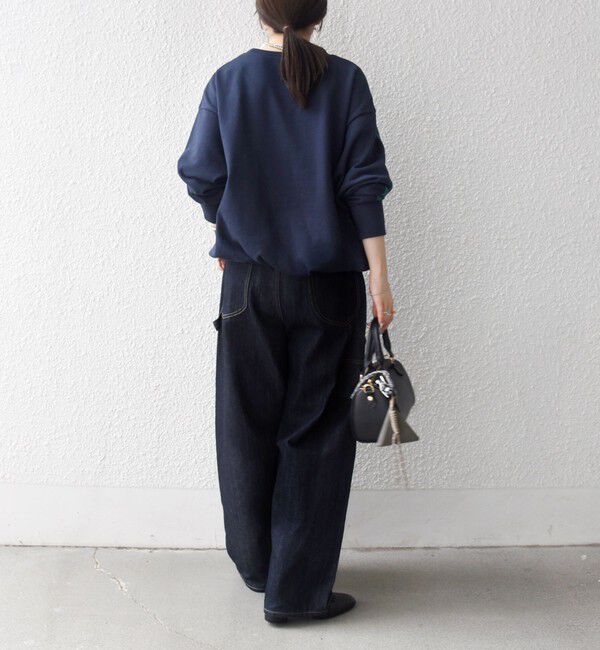 SHIPS any「SHIPS any:〈洗濯機可能〉裏毛 バイカラー ドロスト ルーズ スウェット プルオーバー」|スウェット・ジャージ|