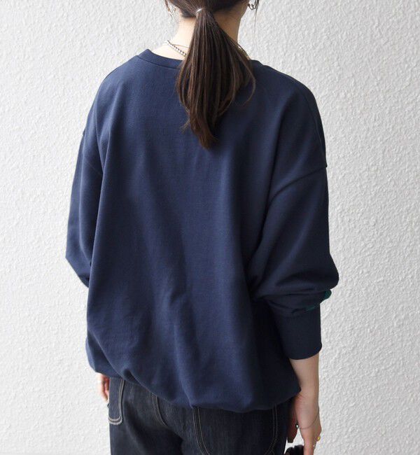 SHIPS any「SHIPS any:〈洗濯機可能〉裏毛 バイカラー ドロスト ルーズ スウェット プルオーバー」|スウェット・ジャージ|