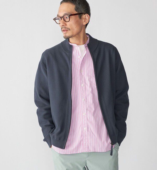 SHIPS「SHIPS: 〈手洗い可能〉SOLOTEX(R) ピケ ドライバーズ ニット」|カーディガン|