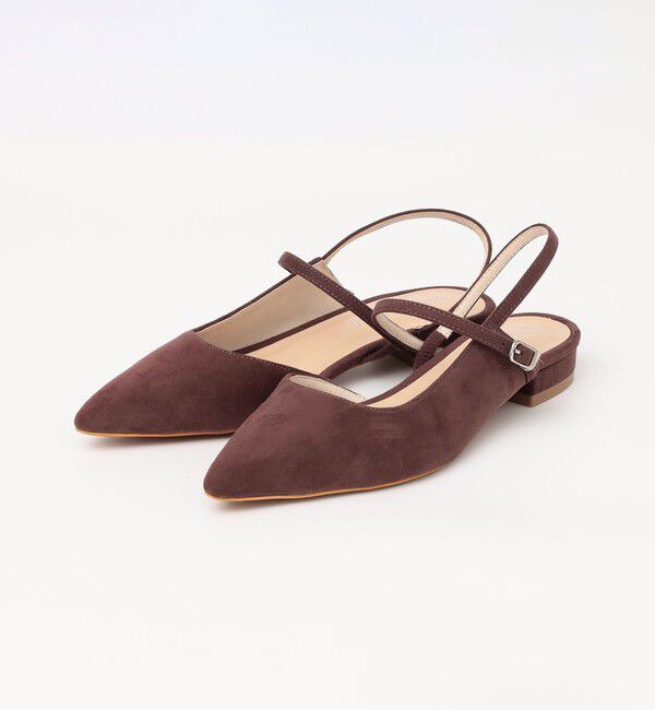 quaranciel「quaranciel: ポインテッド スリングバック フラット パンプス」|パンプス|