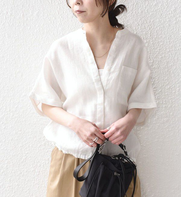 SHIPS Colors 「SHIPS Colors:〈洗濯機可能〉ユーロリネン (EURO Linen) ドロスト シャツ2◇」|シャツ・ブラウス|オフホワイト