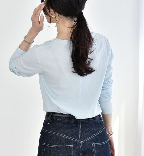 quaranciel「quaranciel:〈接触冷感/手洗い可能〉シアー コットン クルーネック ロンTEE」|Tシャツ・カットソー|