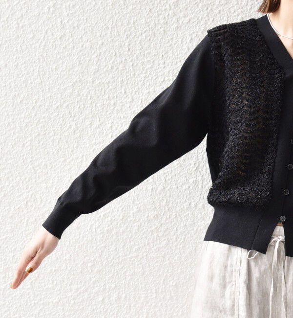 SHIPS any「《予約》SHIPS any:〈手洗い可能〉シアー ジャカード コンパクト カーディガン」|カーディガン|