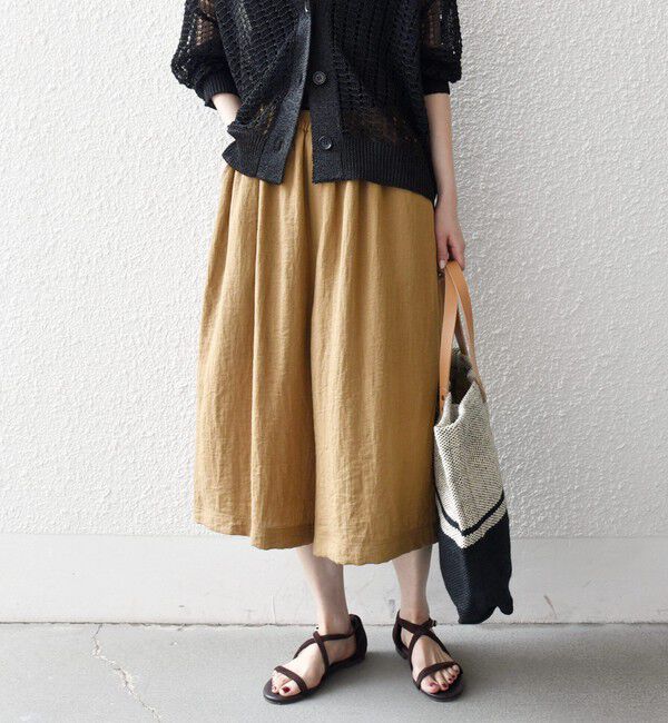 SHIPS any「《予約》SHIPS any:〈洗濯機可能〉カラミ  ハーフ ギャザー パンツ」|その他|キャメル