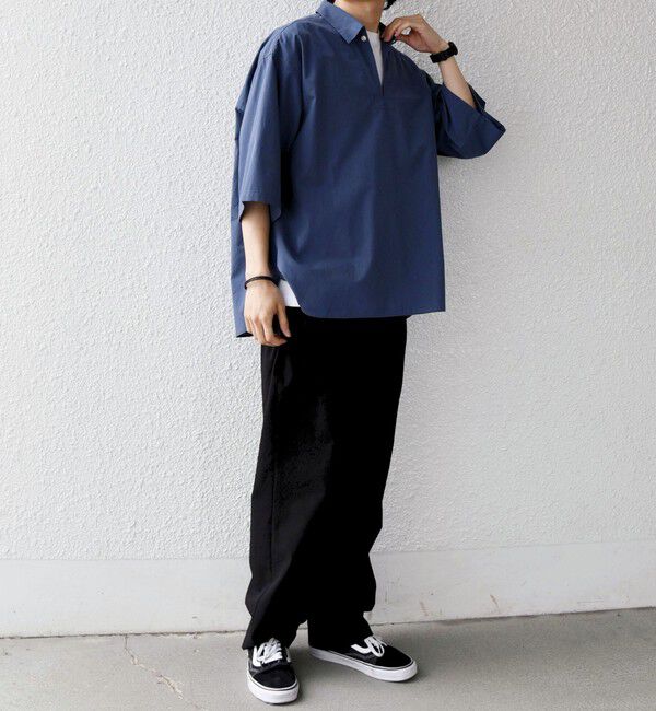 SHIPS any「SHIPS any:〈洗濯機可能〉ボイル スキッパー ハーフスリーブ プルオーバー シャツ◆」|シャツ・ブラウス|