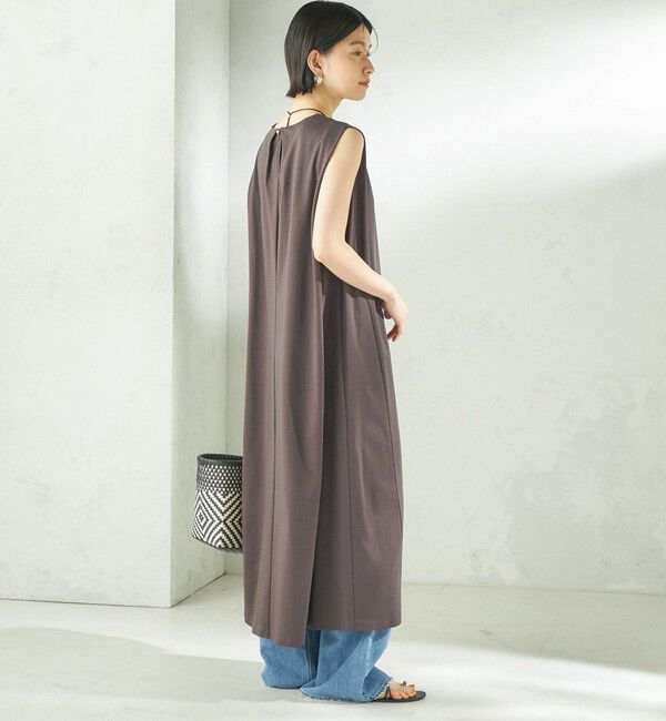 SHIPS for women「《予約》〈接触冷感/吸水速乾/洗濯機可能〉ハイゲージ ポンチ ノースリーブ ワンピース」|ワンピース|