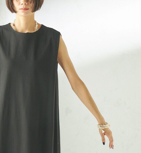 SHIPS for women「《予約》〈接触冷感/吸水速乾/洗濯機可能〉ハイゲージ ポンチ ノースリーブ ワンピース」|ワンピース|