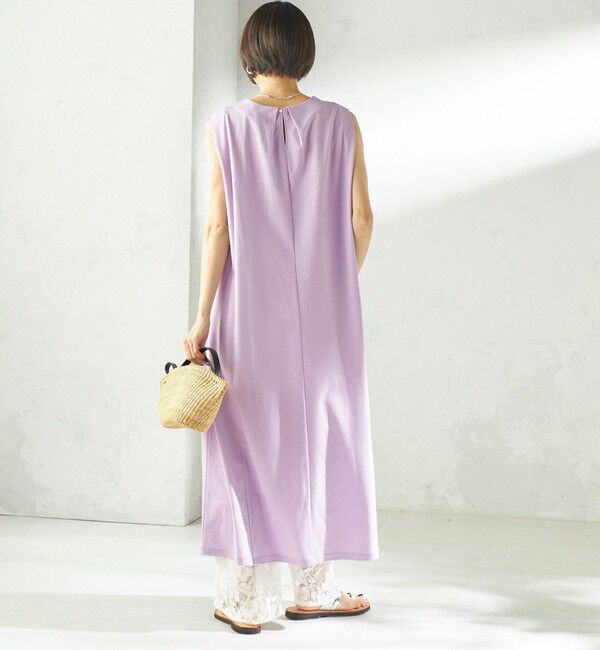 SHIPS for women「《予約》〈接触冷感/吸水速乾/洗濯機可能〉ハイゲージ ポンチ ノースリーブ ワンピース」|ワンピース|