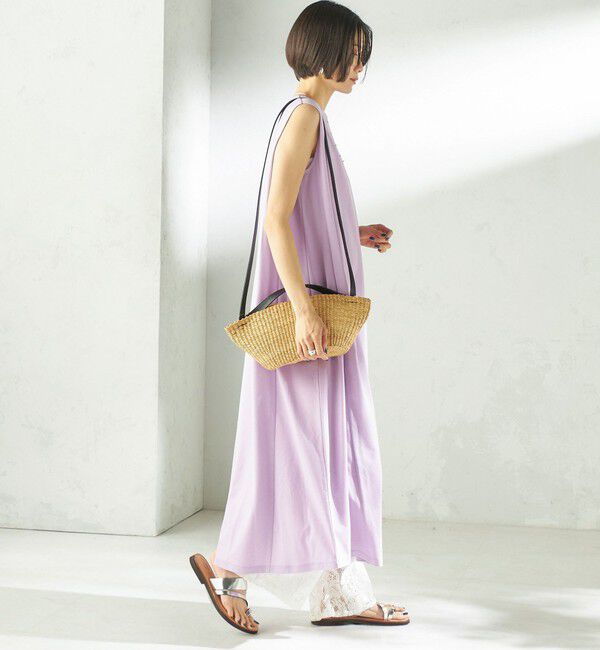 SHIPS for women「《予約》〈接触冷感/吸水速乾/洗濯機可能〉ハイゲージ ポンチ ノースリーブ ワンピース」|ワンピース|