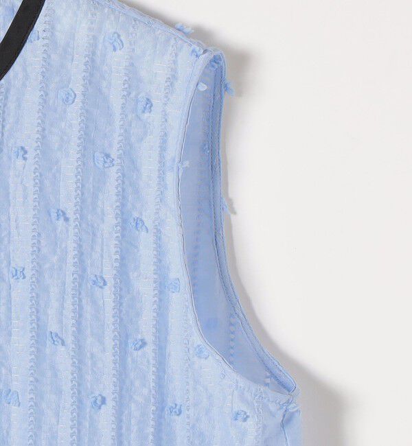 SHIPS any「《予約》SHIPS any:〈洗濯機可能〉ドット ジャカード フリル ノースリーブ シャツ ブラウス」|シャツ・ブラウス|