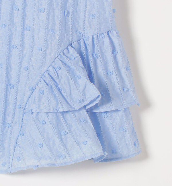 SHIPS any「《予約》SHIPS any:〈洗濯機可能〉ドット ジャカード フリル ノースリーブ シャツ ブラウス」|シャツ・ブラウス|