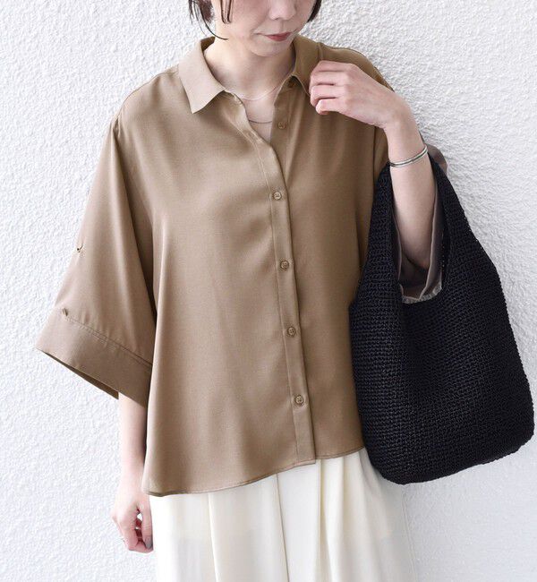 SHIPS Colors 「SHIPS Colors:〈手洗い可能〉2WAY スリーブ シャツ」|シャツ・ブラウス|ブラウン