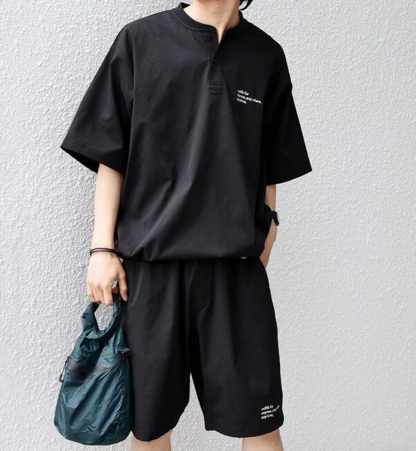 SHIPS any「【WEB限定】SHIPS any: ヘンリーTシャツ＋イージーショーツ＋パッカブルバッグ 3点セット」|Tシャツ・カットソー|