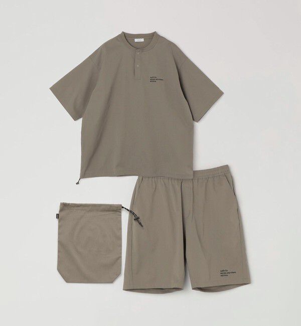SHIPS any「【WEB限定】SHIPS any: ヘンリーTシャツ＋イージーショーツ＋パッカブルバッグ 3点セット」|Tシャツ・カットソー|