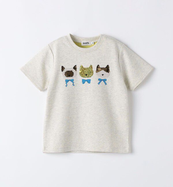 SHIPS Colors 「《予約》SHIPS Colors:100～130cm /〈手洗い可能〉スパンコール 刺繍 Tシャツ◆」|Tシャツ・カットソー|