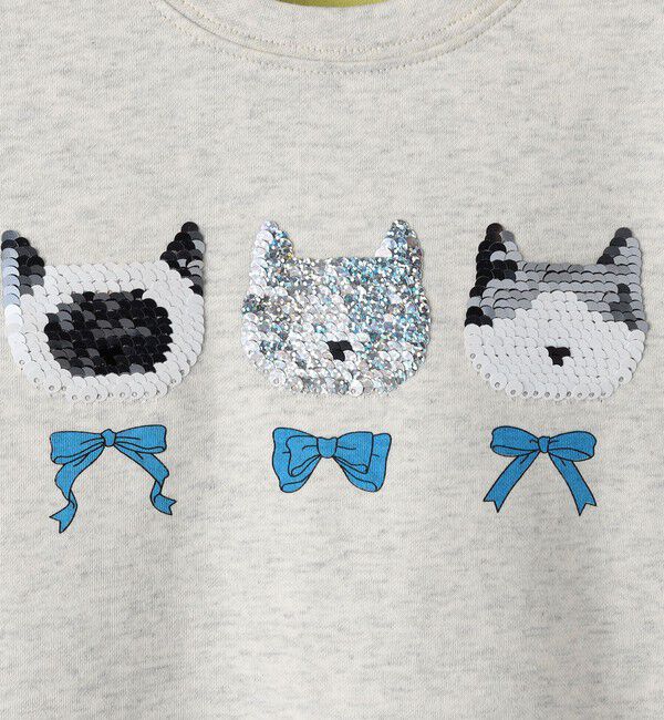 SHIPS Colors 「《予約》SHIPS Colors:100～130cm /〈手洗い可能〉スパンコール 刺繍 Tシャツ◆」|Tシャツ・カットソー|