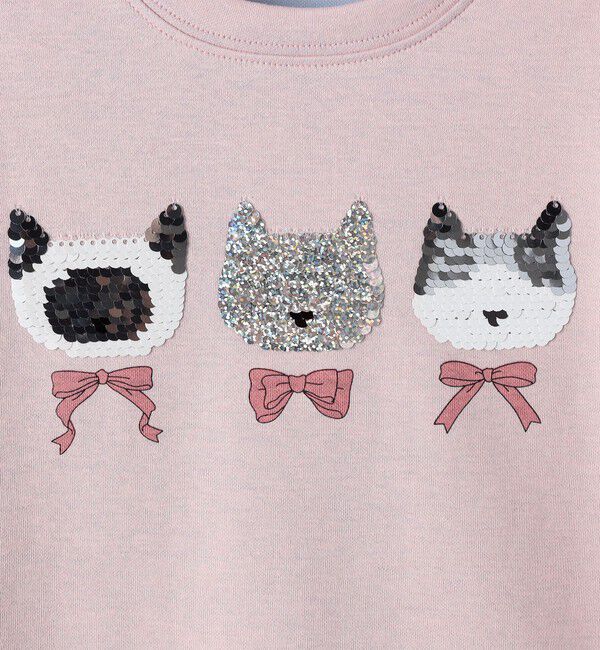 SHIPS Colors 「《予約》SHIPS Colors:100～130cm /〈手洗い可能〉スパンコール 刺繍 Tシャツ◆」|Tシャツ・カットソー|