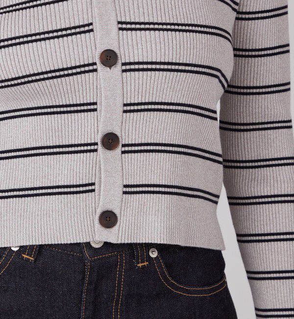 MACPHEE「コットンリブ Vネックカーディガン」|カーディガン|