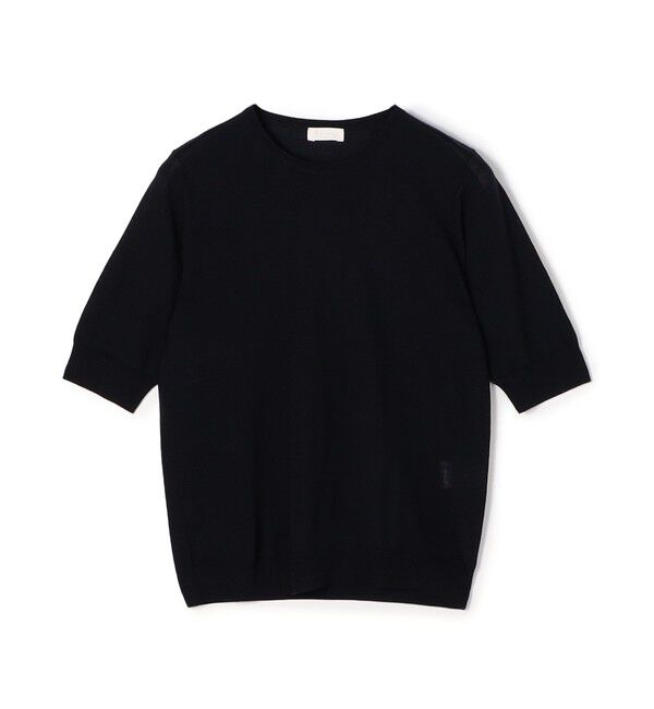 Ballsey「スーパーエクストラファインウール ハーフスリーブプルオーバー」|ニット・セーター|69 ネイビー