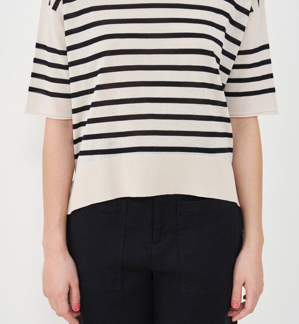 GALERIE VIE「クレープコットン ハーフスリーブプルオーバー」|ニット・セーター|