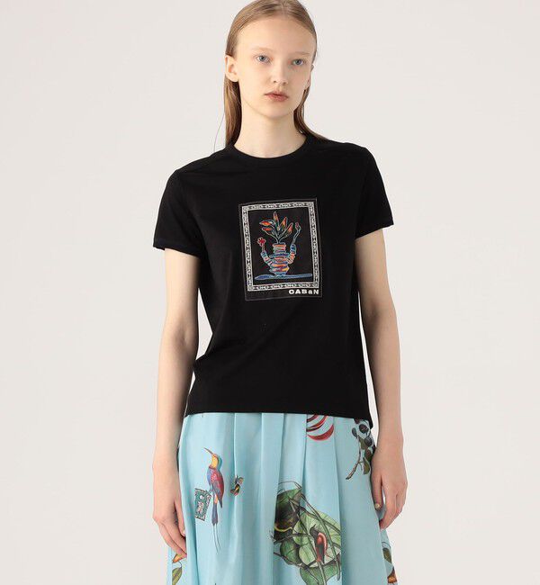 CABaN「スビンコットン アフリカンエンブロイダリーＴシャツ」|Tシャツ・カットソー|