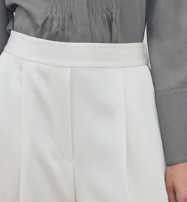 DES PRES「サテンジョーゼット タックワイドパンツ」|スラックス|