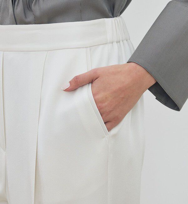 DES PRES「サテンジョーゼット タックワイドパンツ」|スラックス|