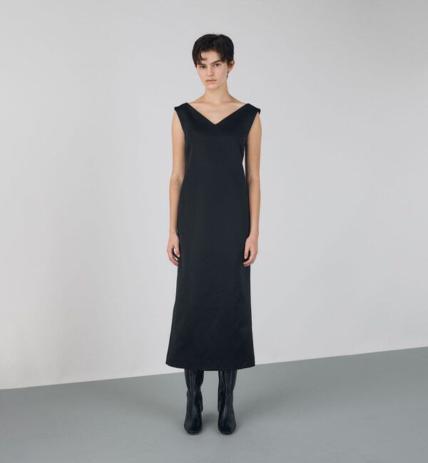 DES PRES「ナイロンハイカウントダブルクロス Vネックワンピース」|ワンピース|