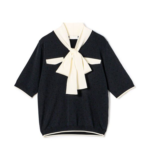 Ballsey「ストレッチタックドット ボウタイプルオーバー」|ニット・セーター|68 ネイビー系