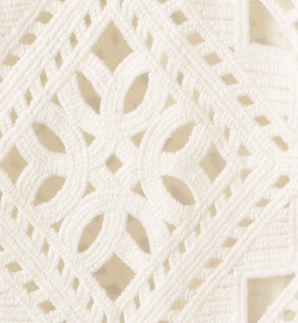 Ballsey「ダイヤモチーフエンブロイダリー クルーネックジャケット」|ノーカラージャケット|