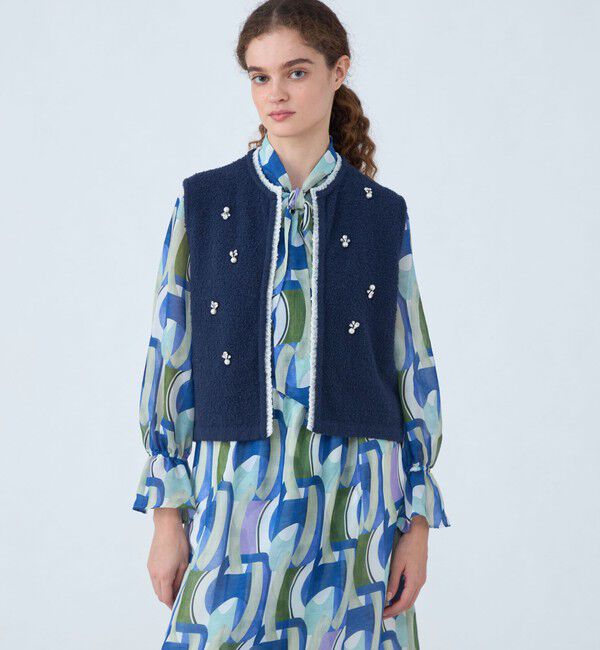 Ballsey「ビジューブークレー ショートベスト」|ベスト・ジレ|