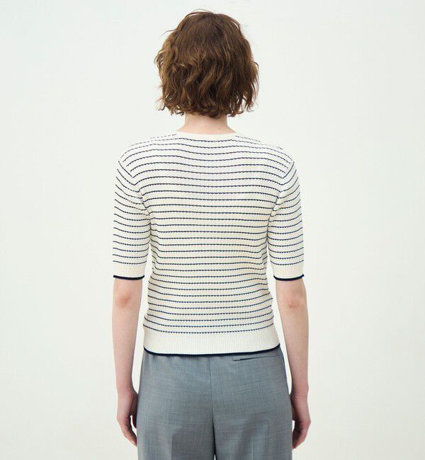 MACPHEE「コットンナイロンケーブル ハーフスリーブプルオーバー」|ニット・セーター|