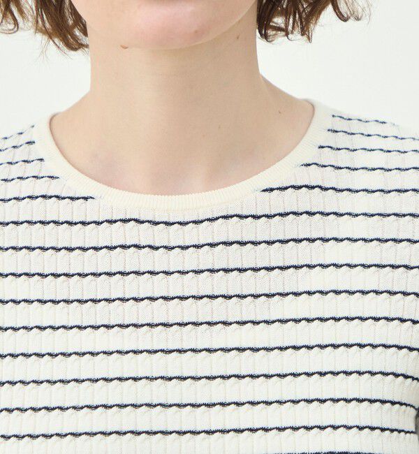 MACPHEE「コットンナイロンケーブル ハーフスリーブプルオーバー」|ニット・セーター|